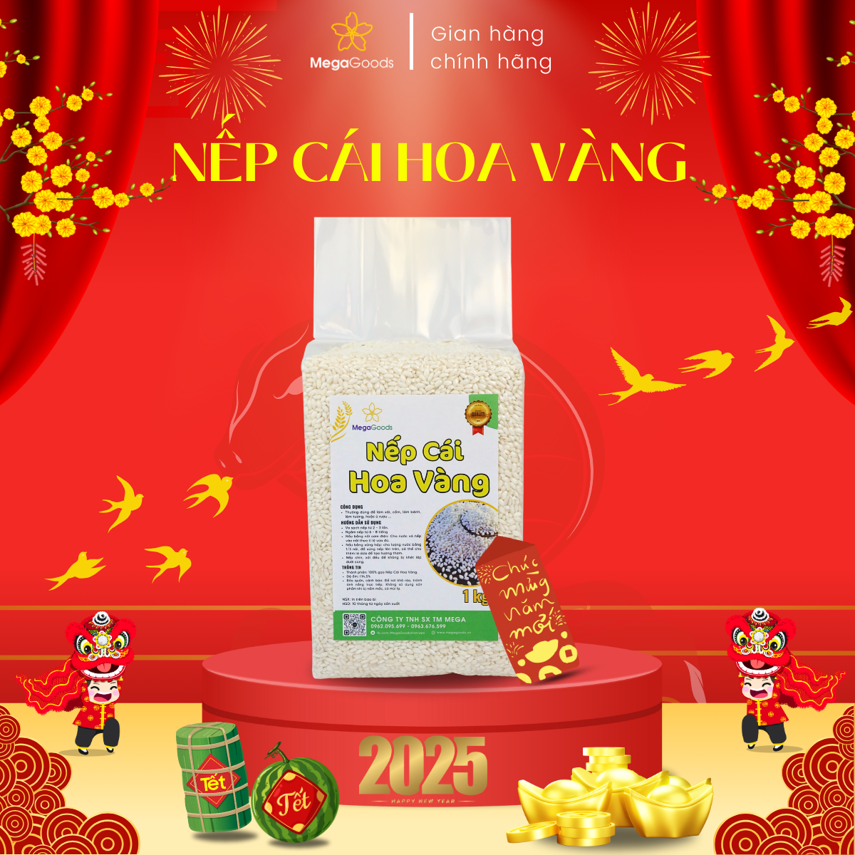 Gạo Nếp Cái Hoa Vàng - Hút Chân Không